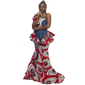 Женствена рокля в африканския стил за вечерни партита, на Макси рокля с восъчен принтом на едно рамо, традиционно облекло на Анкара по поръчка, големи размери, Vestidos