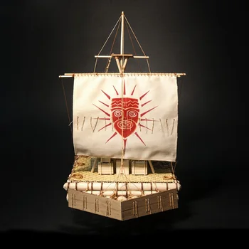 Модел NIDALE в мащаб 1/16-класически норвежката бамбук сал, дървени модел, древен КОН тики, оригинално предложение на сала, ръководство на английски език