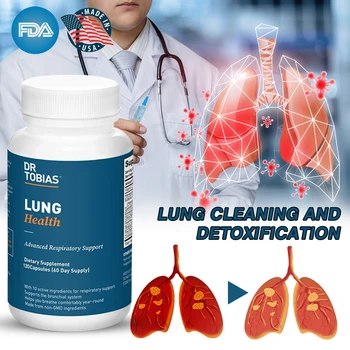 Добавка за подпомагане на белите дробове, формула за прочистване на белите дробове и детоксикация включва витамин С за подпомагане на бронхиалните тръби и на дихателната система