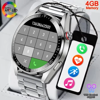 2023 Нови мъжки смарт часовници AMOLED с пълен сензорен екран, които се показват винаги време, Bluetooth-предизвикателство, умен часовник с 4 GB за Huawei Samsung