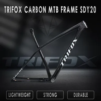 Ultralight Рамката е изработена от въглеродни влакна T1000 МТБ 29er Carbon Hardtail Планинско Колоездене През Оста 12*148 Велосипедна Рамка 860g TRIFOX SDY20