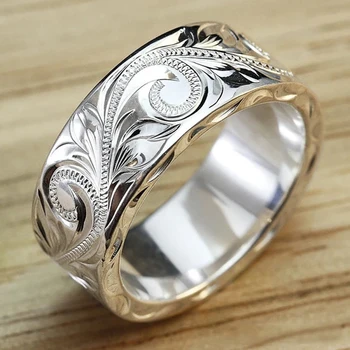 Huitan, нови модни дамски годежни пръстени с гравирани под формата на цветни листа, романтични аксесоари за влюбени, универсални бижутата