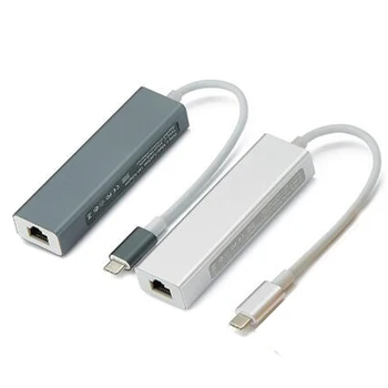 10 бр./лот 10/100/1000 Mbps Мрежов Адаптер Rj-45 Gigabit Ethernet USB 3.1 USB-Type C C в 3 Порта USB 3.0 Мрежова карта за MacBook