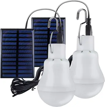 Led лампа за слънчева батерия, водоустойчива, 5, заряжаемая чрез USB, подвесная спасителна лампа на слънчева светлина, преносима и мощна, за дома на закрито