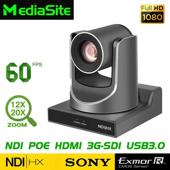 Камера NDI HX с 20-кратно увеличение на 60 кадъра в секунда PTZ камера за излъчване на SDI, HDMI USB3.0 Студийная Камера За директно излъчване на Църковните видео-конферентна връзка SONY-CMOS