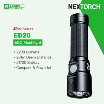 Преносим led фенер Nextorch 4Tool ED20, 2200 Лумена, батерия 21700, дълго време за работа 120 ч, директен презареждане Type-C, EDC