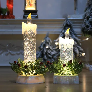 2023 Коледна led свещ Коледна Crystal Електронна свещ Украса на дома масата Навидад Noel Аксесоари за коледното парти
