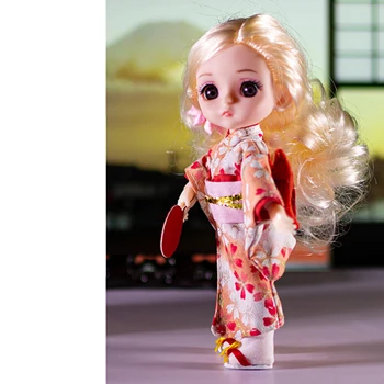 кукла на принцеса в костюм в китайски стил с дрехи, скъпа vinyl кукла за момичета, подарък за рожден ден, сладки 16 см, сменяеми кукли ZH095