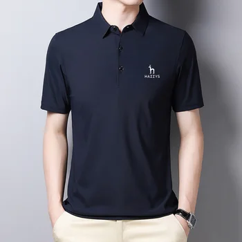 Нова лятна мъжка тениска за голф Hazzys, ежедневни тънка риза с къси ръкави с отложным яка, обикновен мъжки топ с къс ръкав