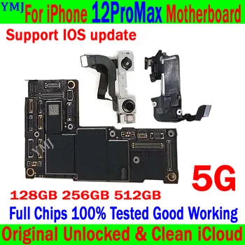 100% Тест Работи Добре За iPhone 12 Pro Max дънна Платка 128 GB, 256 GB, 512 GB Логическа Такса Чиста Icloud Плоча Подкрепа за Обновяване на IOS