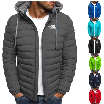 Есенно-зимно мъжко палто на големи, дебели палта, улично зимно мъжко топло палто с цип в уличном стил, сако голям размер