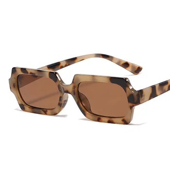 Ретро квадратни слънчеви очила дамски ярки цветове в малка рамка, Слънчеви очила дамски модни маркови дизайнерски реколта женски Oculos De Sol