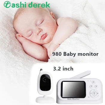Безжична следи бебето 980, детска камера с 2 режима на разговор и цветен 3.2-инчов TFT-дисплей, камера за наблюдение, нощно виждане, мониторинг на температурата на