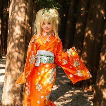 Игри костюм Данганронпа Сайонджи Хийоко за cosplay, традиционно кимоно за момичета от японската аниме, етническа сладко облекло за изпълнения в стила на Kawai