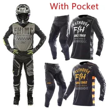 Състезателни мотокостюм TLD 2023, комплект екипировка за мотокрос, внедорожная майк, комплект с джобна майкой за грязевого под наем и панталони, състезателна облекло MX