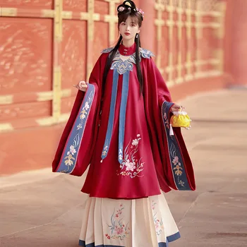Принцеса китайски Ханфу, женски старинни костюми с бродерия, лошадиное лицето, пони, плиссированная пола, cosplay на династията Мин