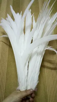 Продажба на едро на перфектния 500 бр. високо качество изплаши натурален чист бял Петел премахване на крайните пера 16-18 см/40-45 см Декоративни направи си сам