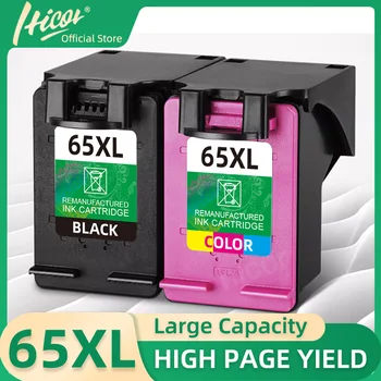 Рециклирани за 65 мастилници с черен цвят, комбиниран пакет Заместител на HP 65XL 65 XL за HP Envy 5055 касети с мастило 5052