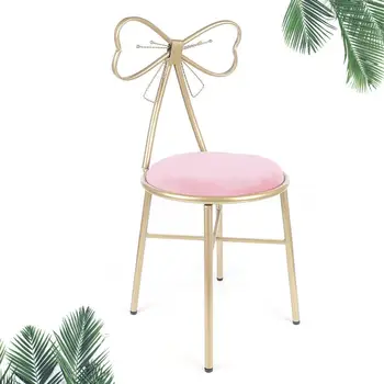 Розово тоалетка за грим, стол с пеперуда, кадифе възглавница за момичета