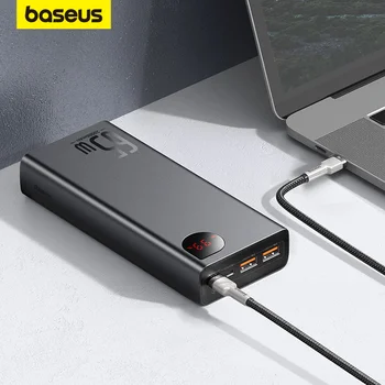 Baseus 65 W Power Bank 20000 ма Външен Батерия, Преносимо Зарядно 20000 ма Powerbank За Xiaomi iPhone 12 13 14 pro max