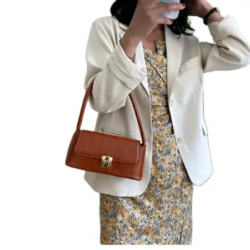 Универсална женска чанта, модерна чанта през рамо от изкуствена кожа, чанта за подмишниците, мека чанта за момичета, цена на едро