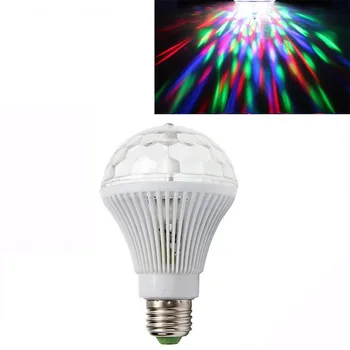 3 Watt led RGB крушка E27 220 230 В, с променящ се цвят на въртящата се лампа-светкавица за сценичното осветление, KTV дискотека, домашно парти, Коледа