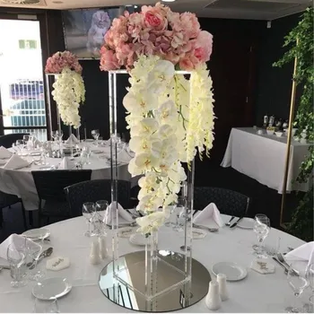 2/5/10 бр акрилна подови ваза, прозрачна ваза за цветя, централната украса на масата, модерна реколта цвете поставка, колони, сватбена украса