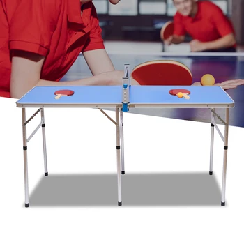 Маса за тенис на маса, определени маси за пинг-понг, преносими сгъваеми семейни игрални маси с подвижни решетки, алуминиева рамка алуминиеви композитни панели