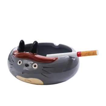 Начална керамичен пепелник със собствени мультяшными животни и купа за хранене на Творческата личност Подарък на човек, за подарък за рождения ден на учителя