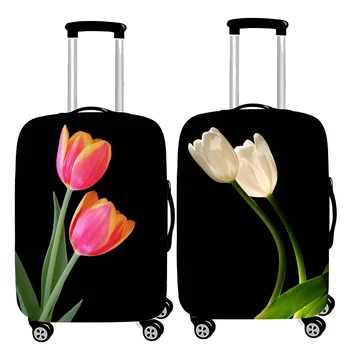 Модерен калъф за багаж с цветя модел, разтеглив капаци за ръчни колички за пазаруване, чанта за багаж, прахоустойчив калъф за куфара, аксесоари за пътуване
