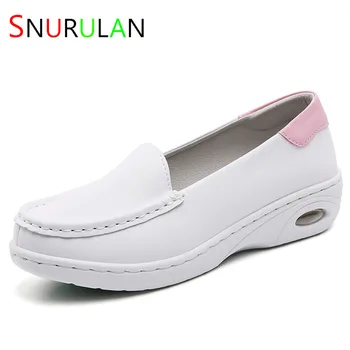 Дамски нова бели обувки 2023, всесезонни леки женски лоферы без закопчалка на куки 34-41, удобни ежедневни обувки на плоска подметка с голям размер