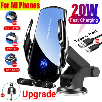 20 W Безжични Зарядни Устройства за Автомобили Вентилационна Поставка Притежателя на Телефона, Бързо зарядно устройство за Samsung S20 S21 S10 iPhone 11 12 13 14 Pro Max