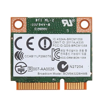 Двухдиапазонная 2,4 + 5G 300M 802.11 A/B/G/N Wifi и Bluetooth 4.0 За Безжична Половината мини-карти на Pci-E За Hp Bcm943228Hmb Сеп 718451-001
