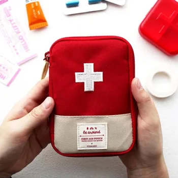 Аптечка за първа помощ за пътуване на открито, полезна преносим мини чанта за съхранение на лекарства, чанта за оцеляване при извънредни ситуации, калъф за хапчета
