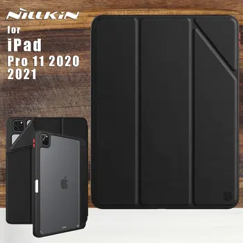 Калъф Nillkin за iPad Pro 11 2020 2021 Air 10.9 Air 4 10.2 С пълно Покритие, Държач за Моливи, Мек Кожен Калъф с панти капак, Задната част на Кутията