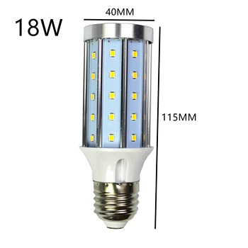 Led лампа с алуминиев корпус, лампа 18 W 110/220v, E14 E26 E27 B22, уличен лампа с царевичен светлина, студена и топла бяла светлина