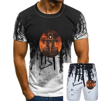 Plague Doctor On Fire Графична Мъжка тениска с кръгло деколте Модни и Ежедневни висококачествена тениска с принтом