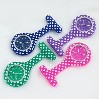 бели точки силиконови часовници за медицински сестри ключодържател джобен подарък за лекар, медицинска сестра розови цветни часовници с високо качество подарък за лекар в болница