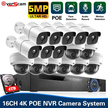 Devoccvo AI Smat 4K POE NVR H. 265 Система с Камери за ВИДЕОНАБЛЮДЕНИЕ Водоустойчива Външна Аудио IP Камера за Сигурност POE Комплект за Видеонаблюдение P2P