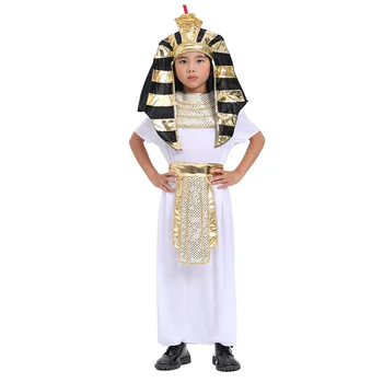 Детски костюм на древната египетска крал, костюм изследовател за cosplay, костюм за Хелоуин за деца, дрехи за парти в чест на Пурима, маскиране
