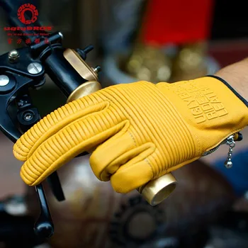Uglybros мотоциклетни мъжки ръкавици за мотокрос със сензорен екран от естествена кожа, защитни ветроупорен състезателни ръкавици, 3 цвята