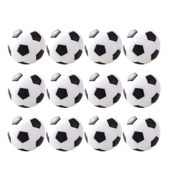 12 топки за настолен футбол с диаметър 31 мм, сменяеми топки за настолен футбол, черно-бели топки за мини футбол за деца