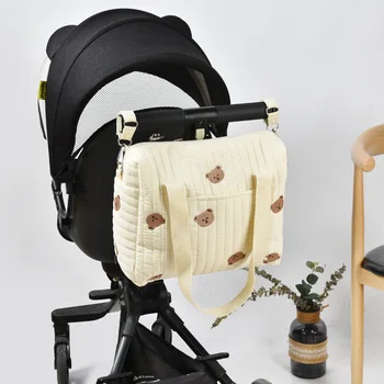 Чанта за бебешки памперси в корейски стил Голям голям чанта за майките Преносима чанта за детска количка органайзер за детски неща Чанта за бременни