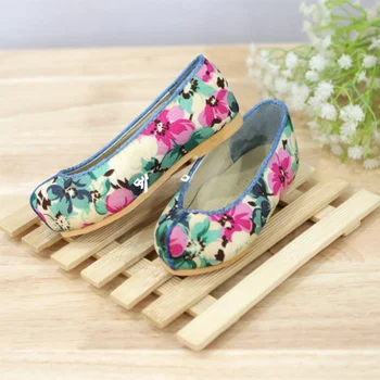 Детски обувки с цветя, традиционни обувки с кука Ханбок, обувки с принтом Ханфу за именинницы