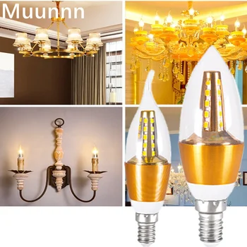 Muunnn LED 220V E27 Ретро Edison LED E14 лампа с нажежаема жичка на лампа 110V електрическа крушка Стъклена колба Старинни полилеи Светлината на свещите