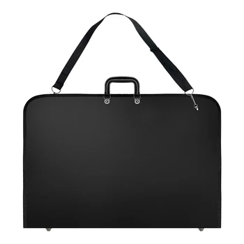 Черен калъф за художествено портфейл, чанта за художника, калъф за портфолио на художника с пагон (19X14,7X1,5 инча)