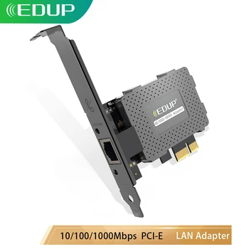 EDUP Ethernet Gigabit LAN Адаптер Защитно покритие 10/100/1000 Mbps Мрежова Карта PCI-E RJ45 Конвертор Функция Събуждане по телефона за PC