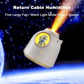 Овлажнител на въздух в задната част на кабината, мини-тъпо преносим ароматни дифузер за обем 260 ml, овлажнители за моделиране на астронавти с нощно осветление за дома