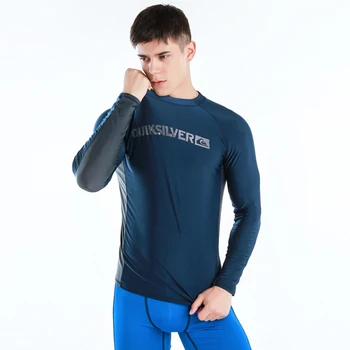Нов мъжки Анти-Ултравиолетово костюм за сърф със защита от акне с дълъг ръкав, Еластична, Облегающая Бързосъхнеща Тениска За Гмуркане, Сърф, M-6XL