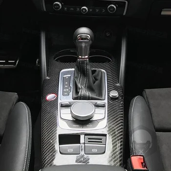 Тампон панел за превключване на предавките на централната конзола от настоящото карбон за Audi A3 S3 RS3 2014 2015 2016 2017 2018 автомобилни аксесоари